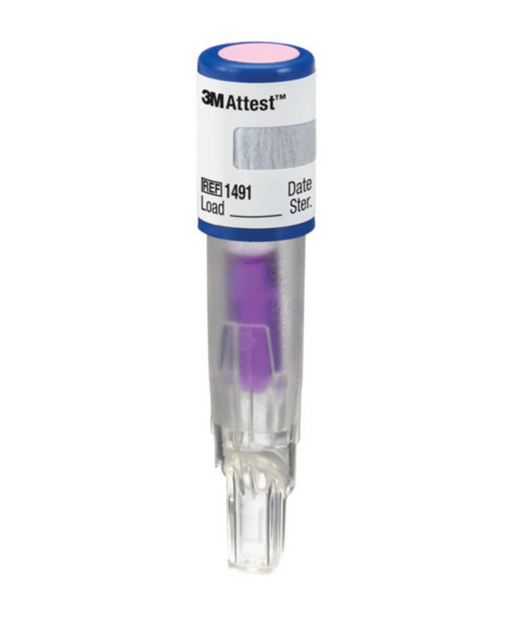 3M Attest Super Rapid Steam Biological Indicator, 1491, Blue Cap, 24min, 200/CS (CASE) (image 1)
