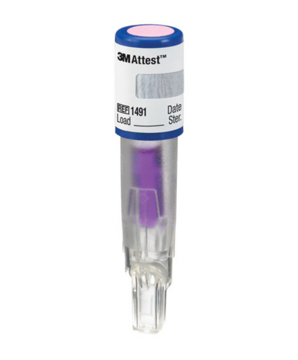 3M™ Attest™ Super Rapid Steam Biological Indicator, 1491, Blue Cap, 24min, 200/CS (CASE)