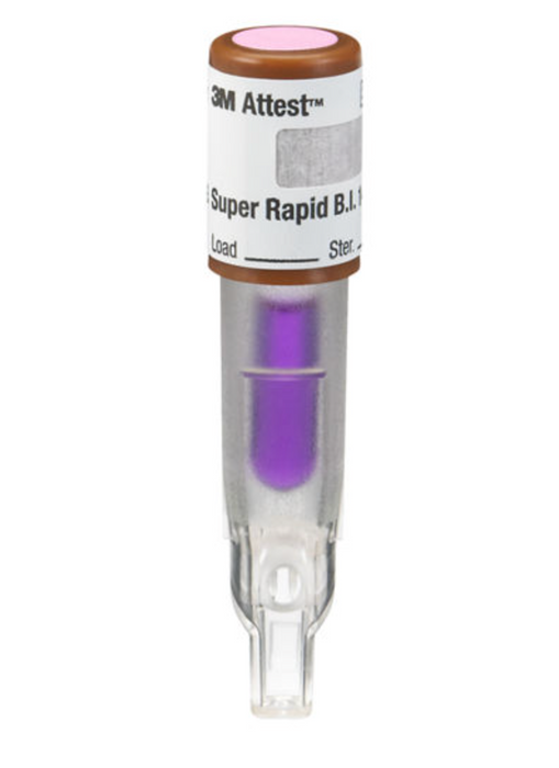 3M™ Attest™ Super Rapid Steam Biological Indicator, 1492V, Brown Cap, 24min, 200/CS (CASE)