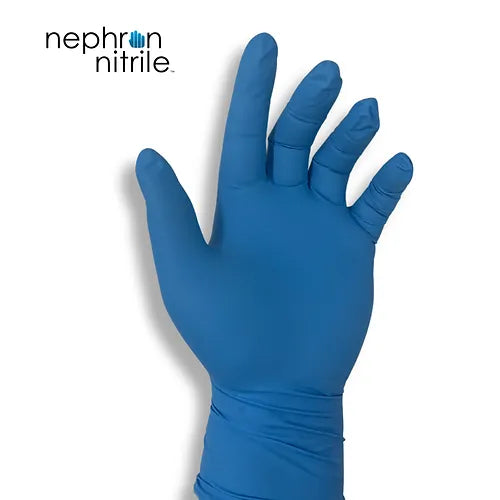 Nephron Powder-Free Nitrile Medical Examination Gloves (Blue/Black)