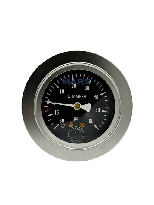 Primus Sterilizer Chamber Compound Pressure Gauge, 30" Hg to 60 PSI