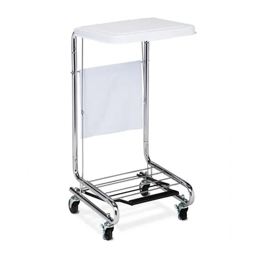 Clinton Square Chrome Medical Linen Hamper with Pedal-Activated Tilt Lid