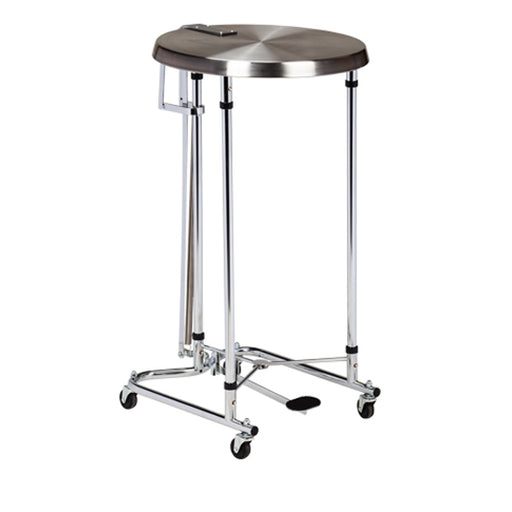 Clinton 18" Round Tilt-Lid Hamper, Chrome