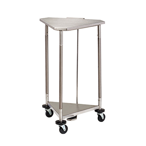 Clinton 18 inch stainless steel triangular linen hamper with foot-operated lid