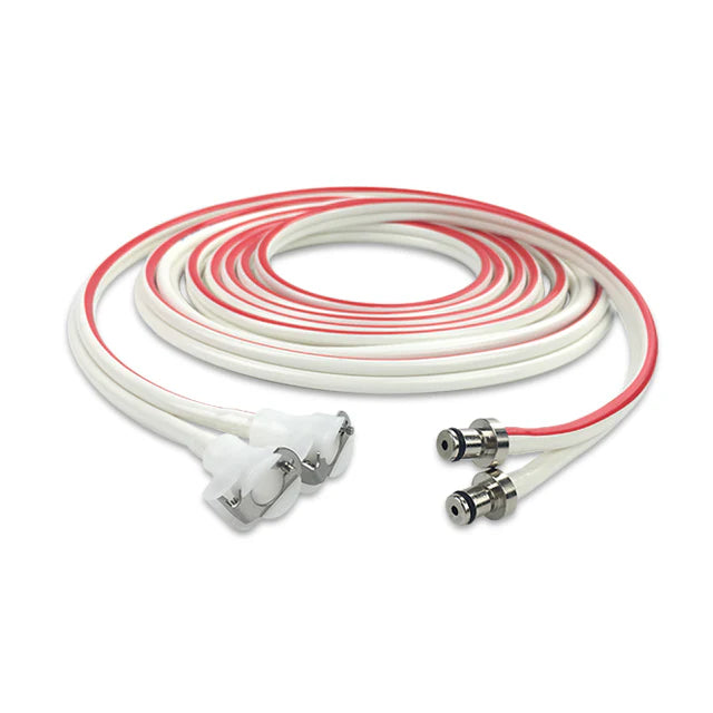 Zimmer Compatible Tourniquet Hose Dual Port Hose, Red / White, 4.0m
