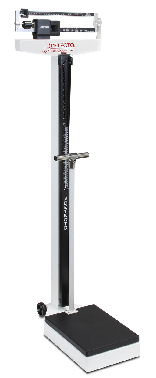 Detecto 448 Eye-Level Physician Scale, Wheels, 450 lb (image 1)