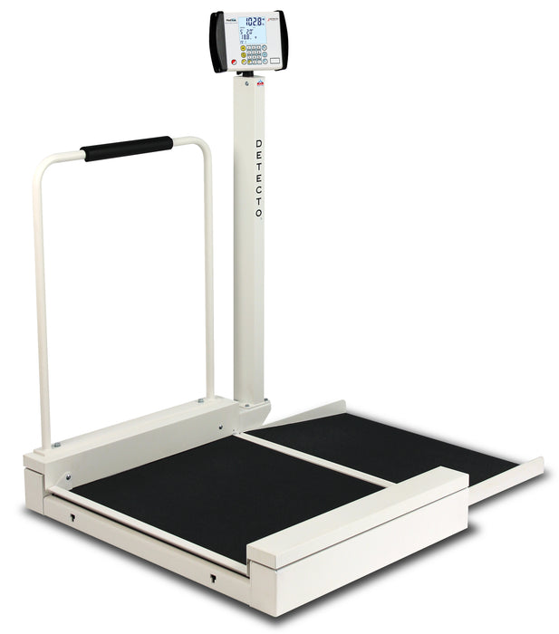 Detecto 6495 Digital Wheelchair Scale, Stationary, 800 lb x .2 lb / 360 kg x .1 kg