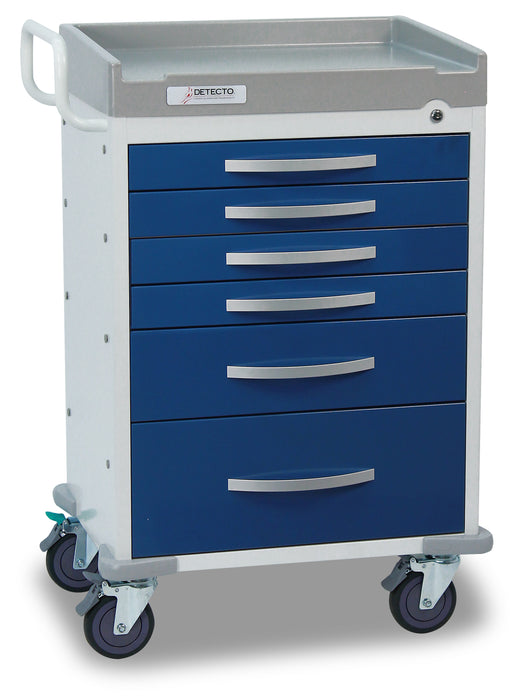 Detecto Rescue Series Anesthesiology Medical Cart, 6 Blue Drawers