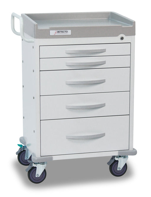 Detecto Rescue Medical Cart, 5 White Drawers RC33669WHT