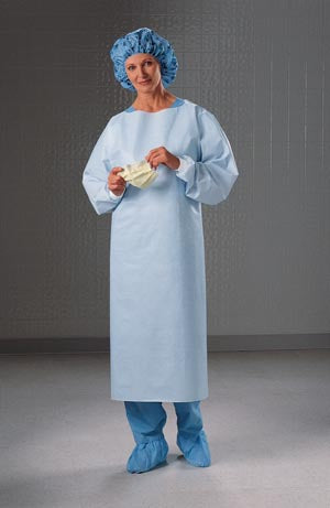 Halyard Impervious Gown, Thumbhooks, Blue, Open Back, XX-Large, 100/cs 