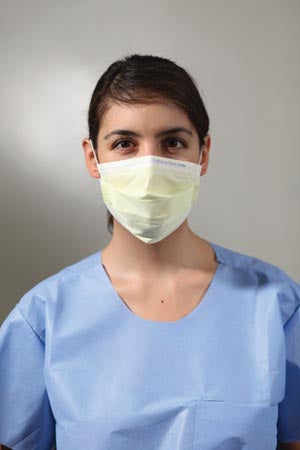 Halyard Procedure Mask, ASTM Level 1, Earloops, Yellow, 50/Box, 10 Boxes/Case