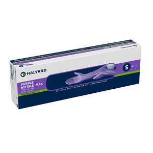 Halyard Purple Nitrile Max Powder-Free Exam Glove, Large, 50/bx 8bx/cs 